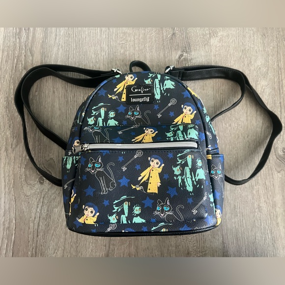 Loungefly Handbags - Loungefly Coraline Entertainment Earth Black Mini Backpack